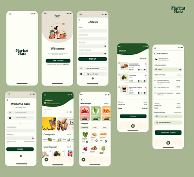 MarketMate - Grocery Made Easy branding figma mobile ui