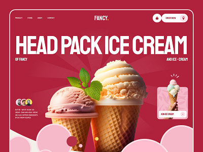 Fancy. Header Exploration 🍦 flavour food and drink food order ice cream landing page web web design website