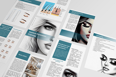 Design development for eyelash extension training using AI. branding graphic design