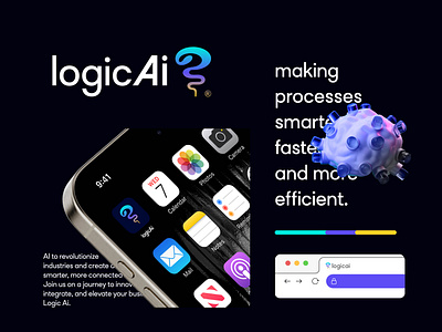 logic Ai tech branding brainly branding custom logo gradient graphic design