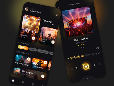 Music Player mobile app music player playlist song sound ui uiux