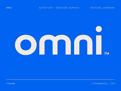 Omni Creatine Gummies blue brand creatine food gummies gummy health lettering lifestyle logo logotype nutrition omni potent supplement typography wordmark