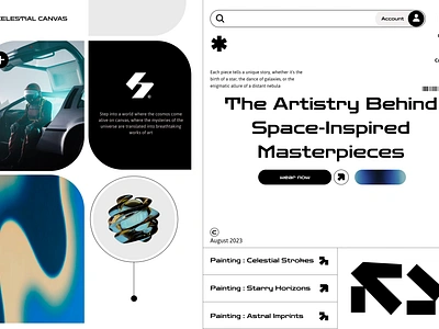 CELESTIAL CANVAS - Website Concept animation branding concept desktop digital earth galaxy graphic design inspiration interaction landing layout space typography ui uitips ux website