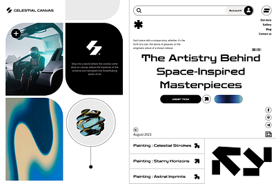 CELESTIAL CANVAS - Website Concept animation branding concept desktop digital earth galaxy graphic design inspiration interaction landing layout space typography ui uitips ux website