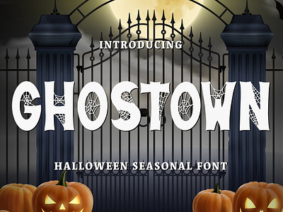 Ghostown - Halloween Font branding creepy font graphic design motion graphics pumpkin scary font spooky font typography