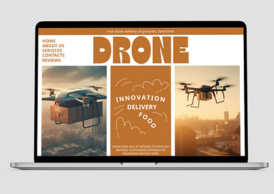 Delivery Drone Service Landing Page Website deliver delivery delivery service design drone homepage landing page modern order sturtup technology ui uiux web design web3 website design