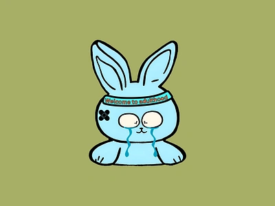 Traumatized Blue Bunny design illustration illustration illustration art illustration artist inkscape sketch art vector art vector artist