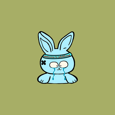 Traumatized Blue Bunny design illustration illustration illustration art illustration artist inkscape sketch art vector art vector artist