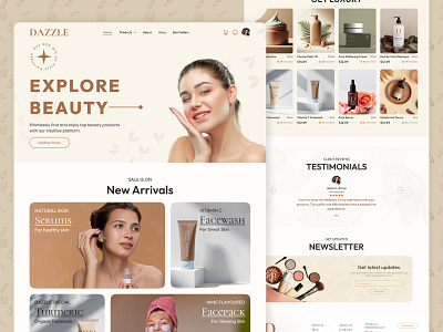 Beauty Product Landing Page anding page beauty bmvsi body care cincare cosmetics cosmetics store ecommerce esign face care makeup natural online shop personal care product page design self care skin skin care skincare website design