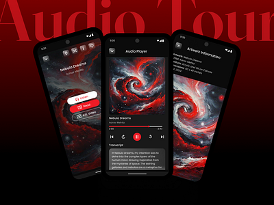 Jehangir : Art Gallery Audio Tour App art artgallery artgalleryapp artgalleryux audiotour audiotourapp audiotourux blackredui galleryapp galleryui redblackdesign tourapp tourui