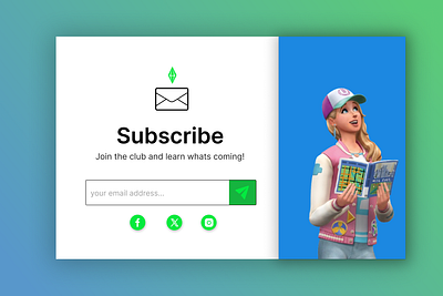 Day 026 — Subscribe | 100 days UI challenge design figma sims4 subscribe ui ux