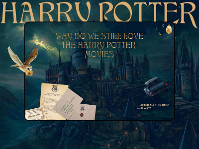 Harry Potter movies | Creative longread 2d animation development graphic design harrypotter hogwarts hogwarts legacy hollywood longread magic motion graphics movies potter ui ux web webdesign webdesigner wizard wizarding