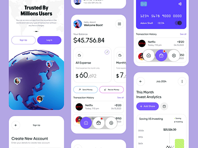 Finance Management App adom app app animation app design app ui bank app banking app design finance app finance management app ui ui animation ux wallet app