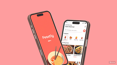 Feastly - Food Ordering Mobile App UI app application branding design figma figma design food app inspiration ios design minimallist mobile app restaurants ui ui design ux ux design