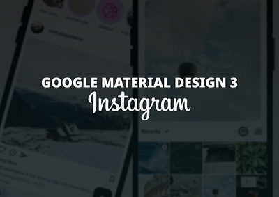 Mobile home screen Instagram (google material design 3) google material design material design material design 3 mobile design mobile home page ui ux