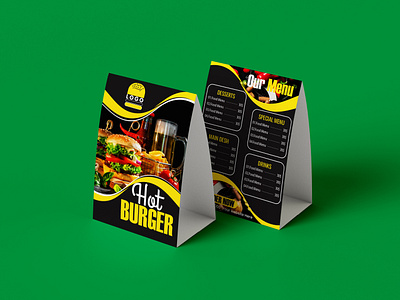 Restaurant Table Tent Design business cafe design desk dinner display drinks flyer food information menu mockup order promotion restaurant sale showcase stand table wooden