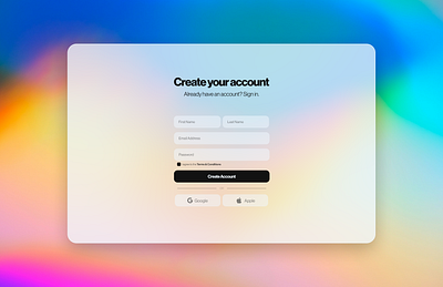 Sign Up Page branding logo ui