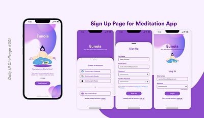 Sign Up Page, Daily UI Challenge #001 dailyui dailyuichallenge ui ux uxdesign