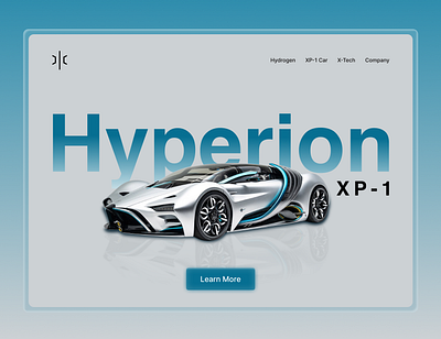 Hyperion XP 1 - Hero Section car car hero section car web ui creative jaweria graphic design hero section hyperion motors hyperion xp 1 jaweria mehboob ui uiux web design xp 1 hero section