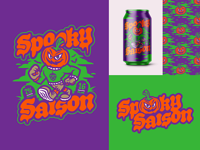 Spooky Saison - Beer Label beer beer label branding character design label logo mascot mascot design packaging