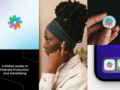 Rebranding for a podcast startup agency fintech globe graphic icon identity logo marketing podcast rebranding startup
