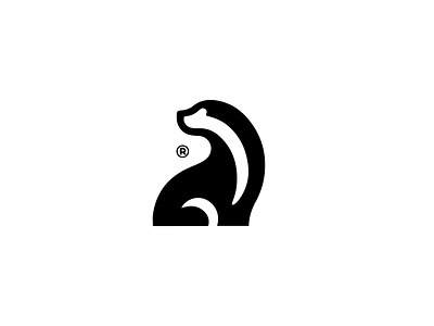 Otter animal black design logo minimal otter simple white