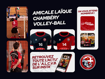 AL CHAMBERY VOLLEYBALL animation brand branding jersey logo motion photo social network sport visual identity volley volleyball