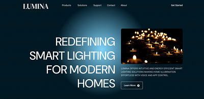 LUMINA- Smart Lighting for Modern Homes 3d animation branding design designer figma graphic design illustration landing page logo motion graphics ui web design