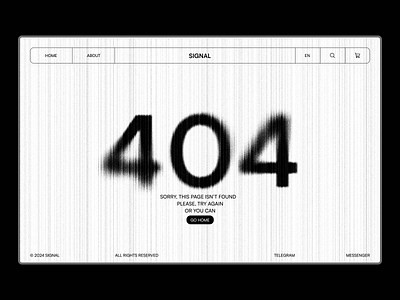 404 Page | Signal 404 bw concept dailyui error noise page not found ui web design