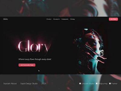 Glory Website Hero Design hero hero banner hero header hero section herosection productdesign threejs ui ui designer uidesign ux web designer webgl