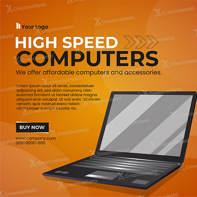 HIGH SPEED COMPUTER POST graphic design