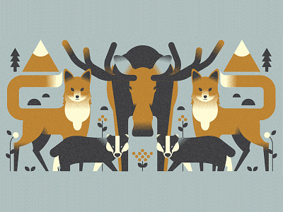 Polish woods (PSE'23) animals character design editorial grain graphic design illustration