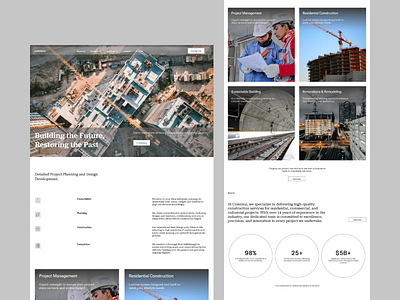 CONSMUL - Construction Company Website architechture civil engineering company profile construction product design ui ui ux design ux design web design