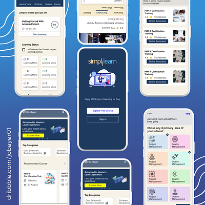 Simplilearn - Online Learning App Design (Case Study) appdesign casestudy learningapp mobileappdesign onlinelearning ui uiuxdesign userinterface