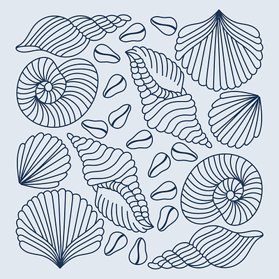 The pattern of cute little seashells app branding design graphic design illustration logo typography ui ux vector