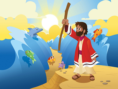 Moses Wallcovering Church Ministry adobe illustrator art cartoon graphic graphics illustration vector