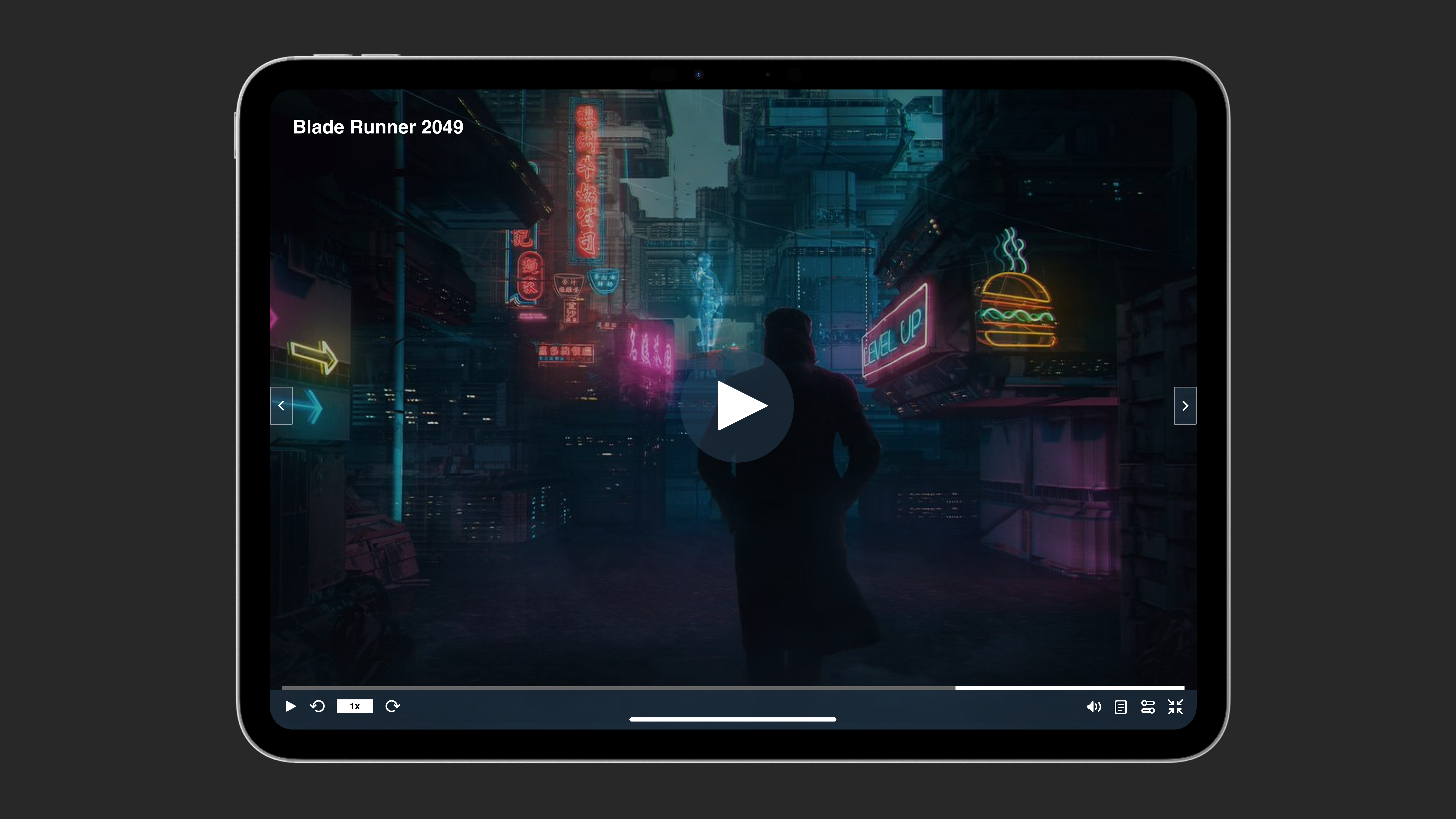 Day 57 - Video Player blade runner cyberpunk dailyui darkmode design ipados ui ux video player