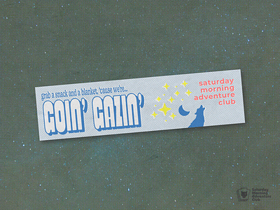 goin' gazin' adventure club branding bumpersticker outdoor saturday morning adventure club smac stargazing sticker vibes vintage wolf