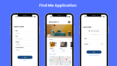 FindMe App UX/UI graphic design ui