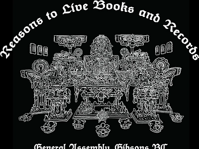 Reasons to Live Books and Records - The Throne bookstore illustration lineart shirtdesign totedesign