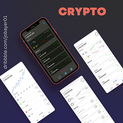 Crypto App - UI Layout (Practice Project) appdesign cryptoapp designinspiration learningui mobileapp practiceproject ui uidesign uxdesign