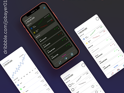 Crypto App - UI Layout (Practice Project) appdesign cryptoapp designinspiration learningui mobileapp practiceproject ui uidesign uxdesign