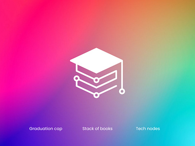 EdTech Logo - Available for sale book branding cap concept design edtech education edutech flat gradient graduation cap illustration logo logo design minimal node symbol tech technology ui