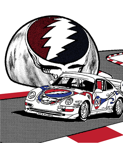 Bout Half Past Dead (HashRacing) x Jaggre - Spherical Boot deadhead grateful dead gratefuldead illustration lineart porsche serigraphy sphere vegas stochaster