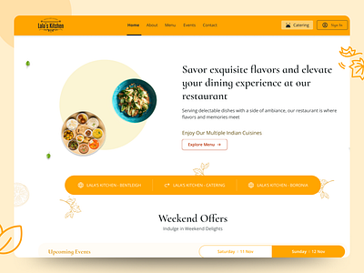 Web Design UI for a Restaurant