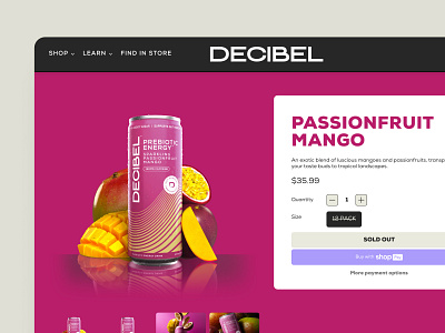 Prebiotic Energy Drink: product page consumer package goods cpg drink e commerce ecom ecommerce energy drink gut health healthy energy hero pdp prebiotic product detail page product page ui ux web web design website website design