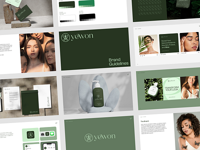 Yewon Brand Guide aesthetic beauty brand guide brand guidelines brand identity branding cosmetic creative design graphic design icon identity logo logotype minimal modern logo packaging typography visual identity