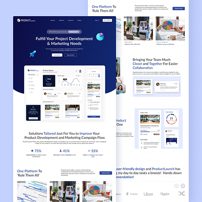 ProductLaunch - Landing Page homepage landing page landing page design productdevelopment ui uiux uiux design web design webpage design