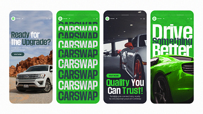 Instagram Stories Design - Carswap brand design brand designer branding car retail brand carswap graphic design insta story design instagram story instagram story design logo new car brand new car design new designer new trend story design