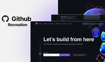 GitHub Landing Page: A Pixel-Perfect Recreation github product design recreation ui